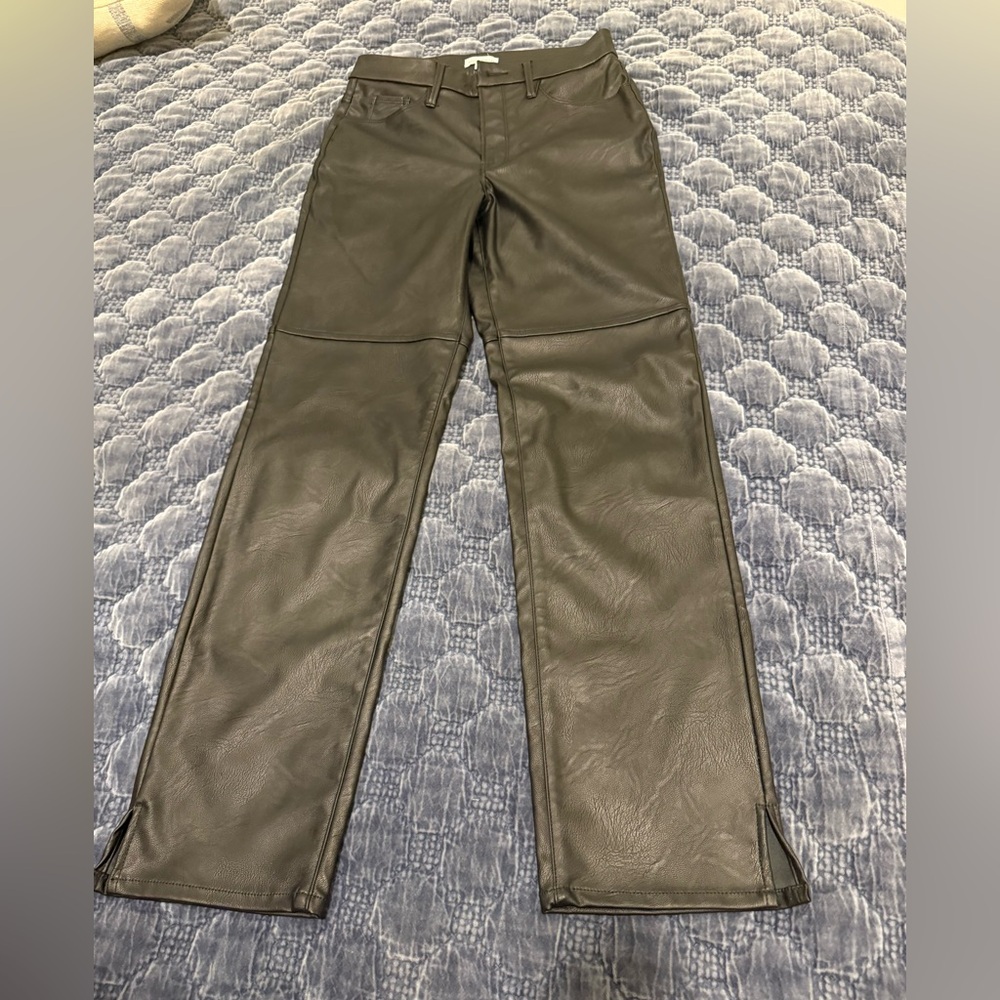 Good American Black Leather Pants